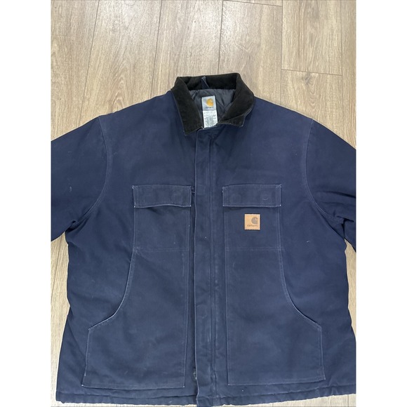 Carhartt MENS WORKING Jacket QUICK DUCK RN 14806 Blue ‎ Sz 2XL EUC